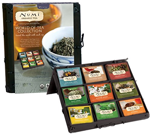 Numi Organic Tea, World of Tea Collection, Gift Set of Assorted Teas in a Bamboo Tea Chest